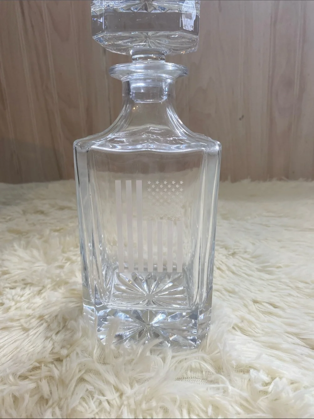 NEW Old Southern Brass Flag Whisk Decanter